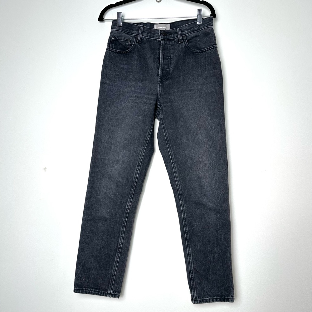Everlane The Cheeky Jean Washed Charcoal Slim Straight Leg High Rise Organic